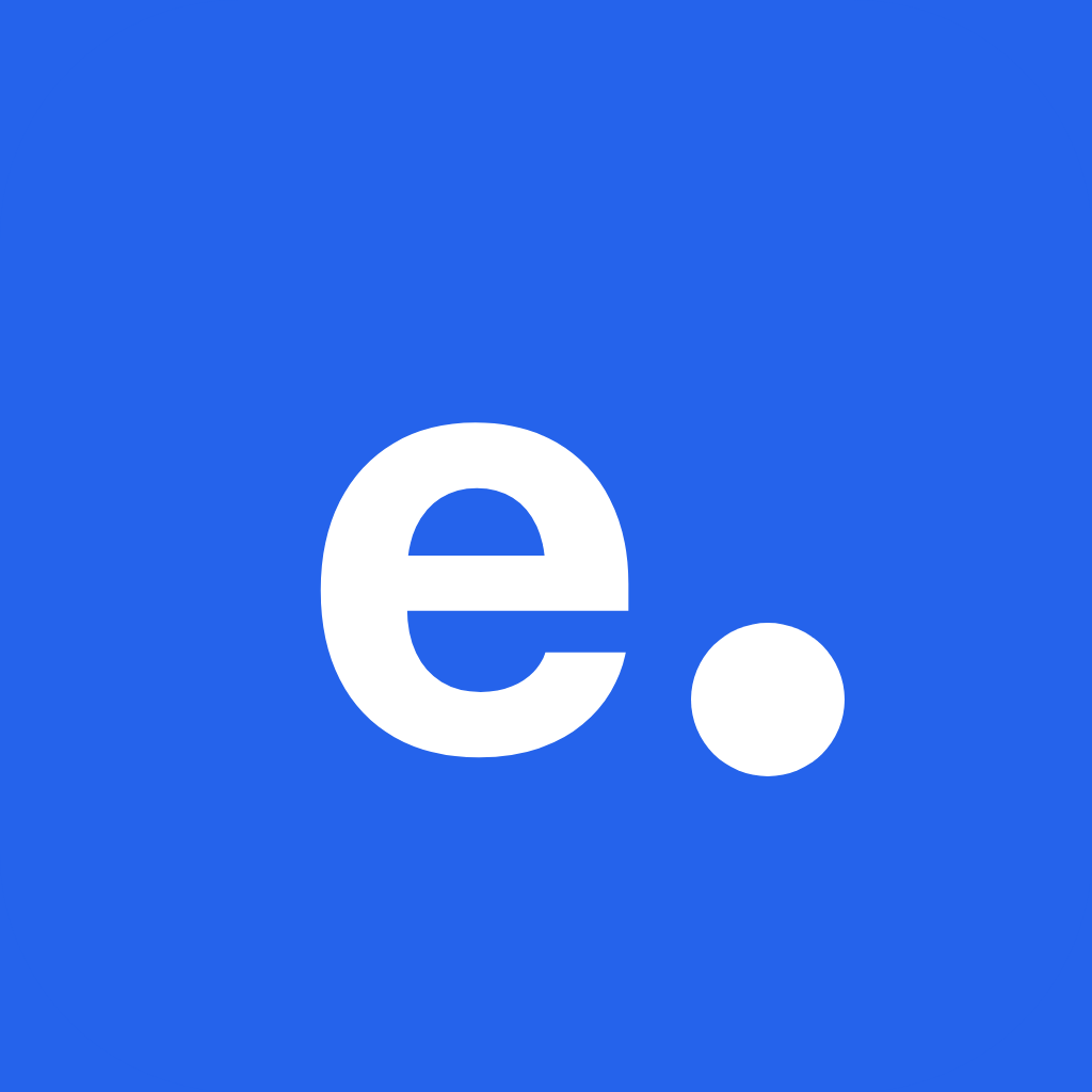 EndSpam icon — a white “e.” on blue.